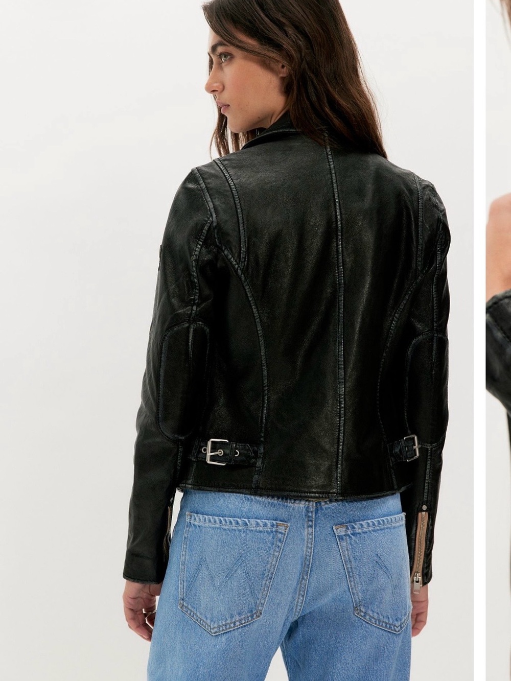 Free People Mauritius Sofia Black Leather Moto Jacket NWT - Picture 2 of 3